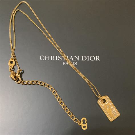 dior dog tag necklace|dior dog necklace.